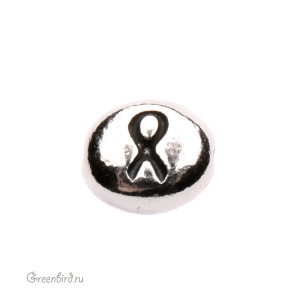 Бусина "Символ-лента", родий, 1 шт. (#TC-5119-60)