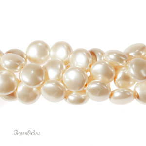 Жемчуг плоский 12x7 мм #5860 – Light Gold (#539)