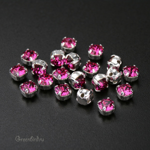 53200 Chaton Montees SS16 (4мм) в оправе, серебро – Fuchsia (#502) 53200 Chaton Montees SS16 (4мм) в оправе, серебро – Fuchsia (#502)