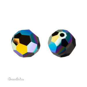 Swarovski 5000 Бусина круглая 10 мм, черный радужный (#280AB), 1 шт.