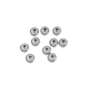 Металлический бисер 4 мм, родий, 10 шт (#CN-BM-038R)