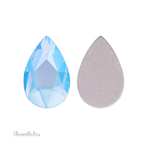 Swarovski 2303 Клеевые стразы Капля 8х5 мм, аквамарин с мерцанием (#202SHIM), 1 шт.