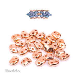 CYMBAL Металлическая бусина SuperDuo "Vitali", розовое золото, 1 шт. (#SD-012356-RG)