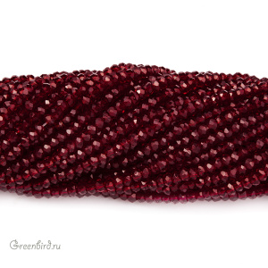 Бусины граненые рондели "Мини", гранатовый, нить (#SVAB030) Бусины граненые рондели "Мини", гранатовый, нить (#SVAB030)