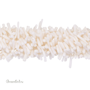 Бусины из коралла, белый, нить (#SV-CORAL-04)