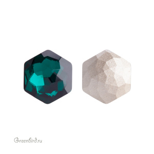 Swarovski 4683 Тонкий Гексагон 12x13,5 мм, изумруд (#205), 1 шт.