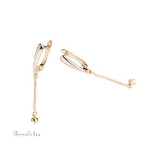 Швензы для вклеивания с английским замком, золото, пара (#SV1701-0786)