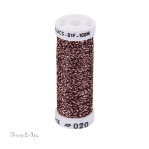 Металлизированная нить AVAS B1F, черный/розовое золото, 100 м (#020)