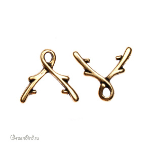 Бейл-бриолетка "Лоза", ант. золото, 1 шт. (#TC-5668-26)