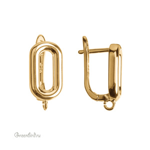 Швензы с английским замком "Овал", золото, пара (#SV1701-1715G)