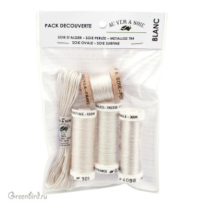 Набор ниток AVAS с тонкой нитью, Blanc Набор ниток AVAS с тонкой нитью, Blanc