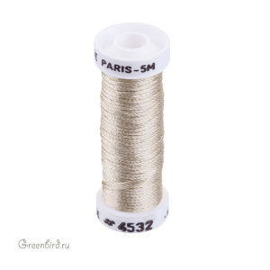 Шелковая объемная нить Au Ver a Soie Soie de Paris, серо-бежевый, 5 м (#4532 )