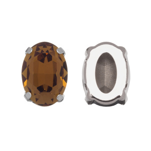 Crystalbird 4120 ÐÐ²Ð°Ð» 14x10 Ð¼Ð¼ Ð² Ð¾Ð¿ÑÐ°Ð²Ðµ, ÑÐ¾Ð´Ð¸Ð¹, Ð´ÑÐ¼ÑÐ°ÑÑÐ¹ ÑÐ¾Ð¿Ð°Ð· (#220), 1 ÑÑ.