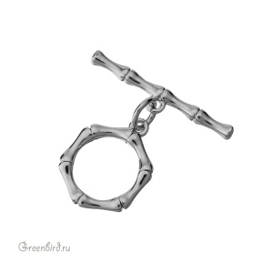 Замок-тоггл "Бамбук", родий, 1 шт. (#SV1701-T08)