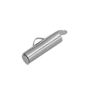 Концевик-трубочка 14 мм, родий, 1 шт. (#CN-E001R)