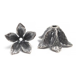 "Шелест листвы", чашечка, ант. серебро, 1 шт. (#С3116)