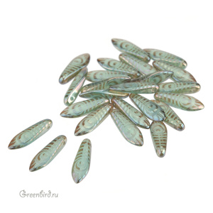 Glass Daggers 5x16mm, Turquoise Opal Lsr Eye, 1 шт. (#61100/22503E)