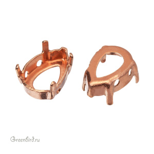 4320 Оправа для ювелирного кристалла Pear FS 10х7 мм, томпак