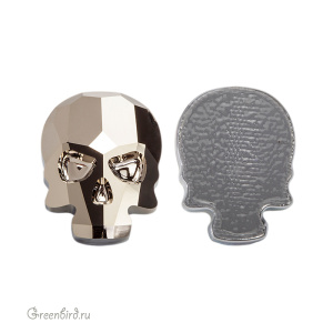 2856 Кристалл горячей фиксации Skull 18x14 мм – Metallic Light Gold (#001MLGD), 1 шт.