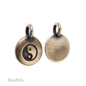 Подвеска "Символ Инь-Ян", ант. латунь, 1 шт. (#TC-2405-27)