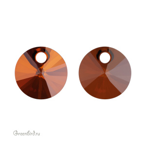 6428 подвеска Mini Disk Pendant 8mm – Smoked Amber (#1001)