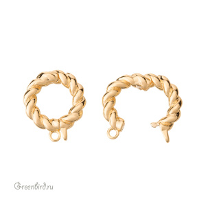 Бейл-замочек "Плетение", золото, 1 шт. (#SVA-BAIL-62G)