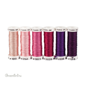 Набор шелковых нитей AVAS Soie de Paris 6 Nuances — Rose