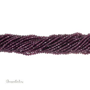 Бусины граненые рондели "Мини", сливовый, круглые, нить (#SVAB-R2004)