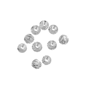 Бусина "Рифленая" 2,5 мм, светлое серебро, уп.10 шт. (#CN-BM-016S)