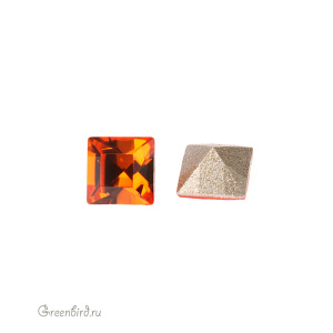 Swarovski 4428 Квадрат 4 мм, танжерин (#259), 1 шт.