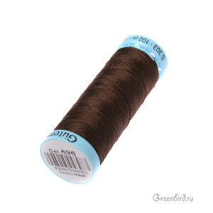 Шелковая нить Gutermann S303, 100м, темный шоколад (#696)