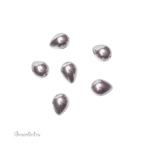 Жемчуг "Майорка" капля 14 x 10 мм, серый, 1 шт (#SV1701-9022)