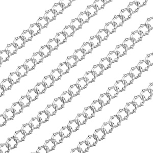 Цепочка фигурная 8x9 мм, родий, 30 см (#Chain-118R)