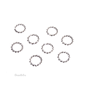 Соединительные кольца витые разъемные 8 мм, серебро, 144 шт. (05SP)