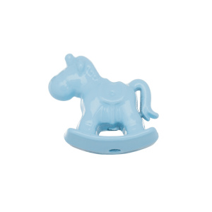 Бусина фигурная "Лошадка-качалка", голубой, 1 шт. (#SVABM-18)
