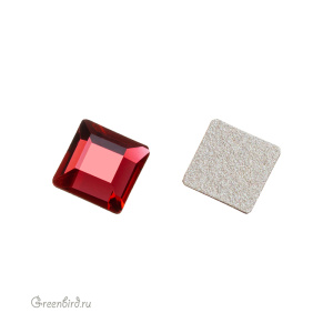 Swarovski 2400 Клеевые стразы Квадрат 4 мм, алый (#276), 1 шт.