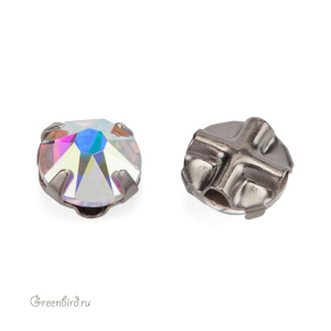 53103 Roses Montees SS30 (6,5мм) в оправе, gunmetal – Crystal AB (#001AB)
