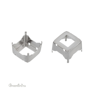 4499 Оправа для ювелирного кристалла Prismatic Square Fancy Stone 14 мм, платина