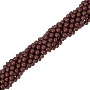 Жемчуг "Майорка" 6 мм, Velvet Brown, нить (#Maj-134)