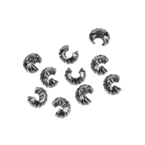 Бусина на кримп рифленая, gunmetal, уп.10 шт. (#CBC04BO-2-10)