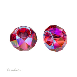 Swarovski 5042 Бусина Бриолетт с отверстием XL 6 мм, алый с мерцающим эффектом 2X (#276SHIM2), 1 шт.