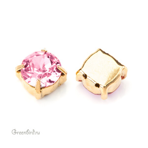Swarovski 1088 Шатон в оправе SS39, золото, светло-розовый (#223), 1 шт.