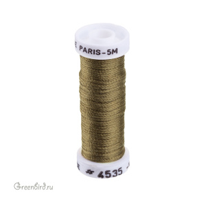 Шелковая объемная нить Au Ver a Soie Soie de Paris, серо-ореховый, 5 м (#4535)