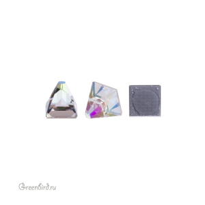 2419 Кристалл горячей фикс. Square Spike 4х4 мм – Black Diamond Shimmer (#215SHIM), M-Foiled, 1шт.