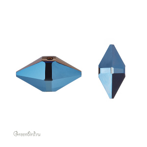 Swarovski 5747 Бусина Шип двойной 16х8 мм, синий металлик 2X (#001METBL2), 1 шт.