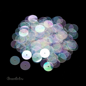 Пайетки 10мм плоские Trasparente (#101)