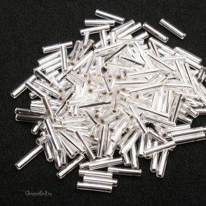 Бисер TOHO Bugle стеклярус 9 мм – Внутреннее серебрение (#21), 10 г