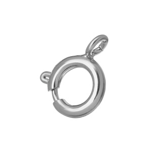 Замок-колечко 9 мм, цвет родий, 1 шт. (#CN-JS-007R)