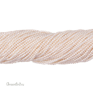 Жемчуг пресноводный 2,5х3 мм, светлый, нить (#1253)