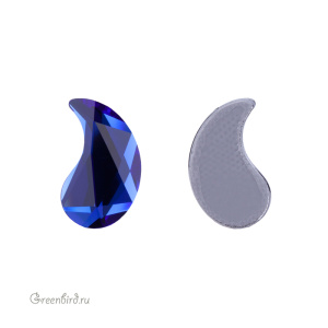 2365 Кристалл с плоским основанием горячей фиксации Paisley Y 14х8,5 мм – Majestic Blue (#296), 1шт.